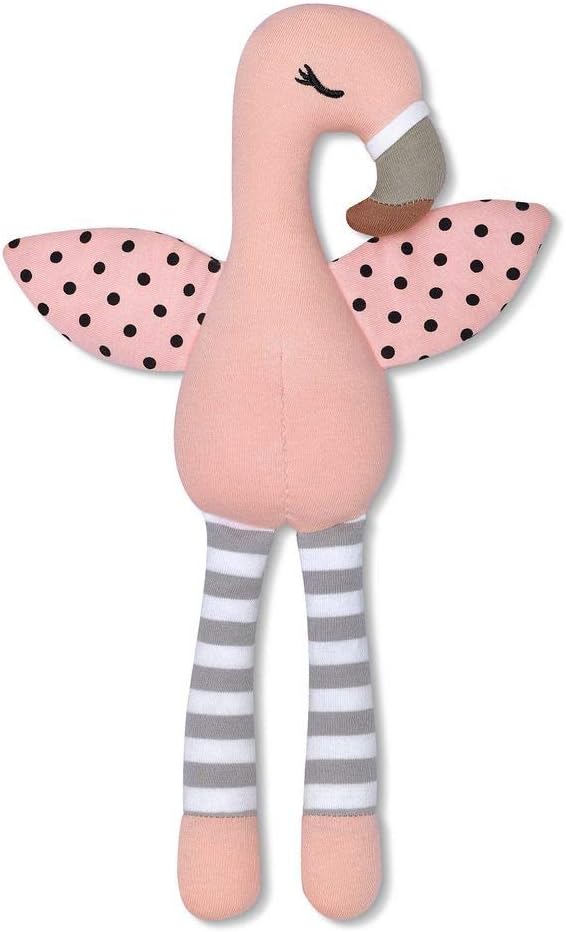 Organic Farm Buddies Apple Park Franny Flamingo Plush Baby Toy for Newborns, Infants, Toddlers - Hypoallergenic, 100% Organic Cotton