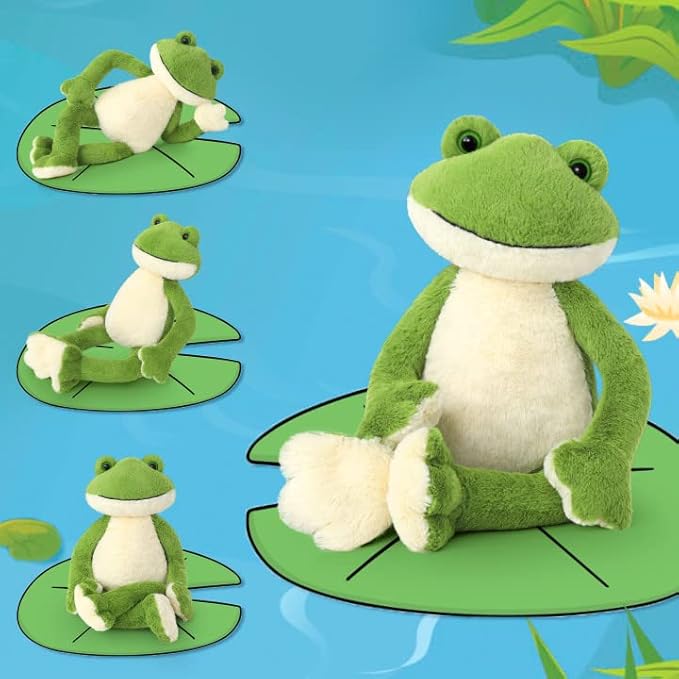 MaoGoLan Big Stuffed Frog 24 inch Giant Cute Frog Stuffed Animal for Teens Green Plush Toy for Girls Large Toad Plush Toy for Kids Birthday Gifts Themed Party Decor