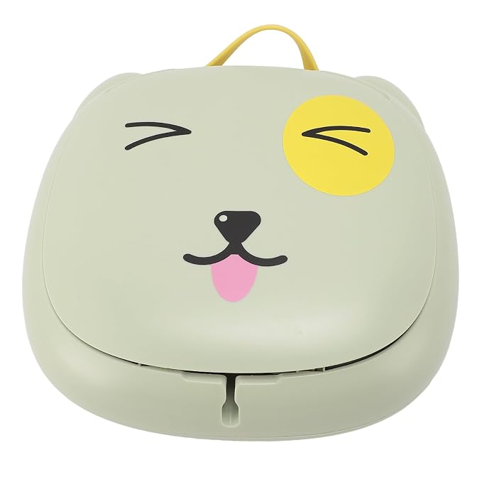 FILFEEL Foldable Travel Potty with Storage Bag - Portable Toilet for Car, Camping & Outdoor Adventures, Cute Green Design (Green)