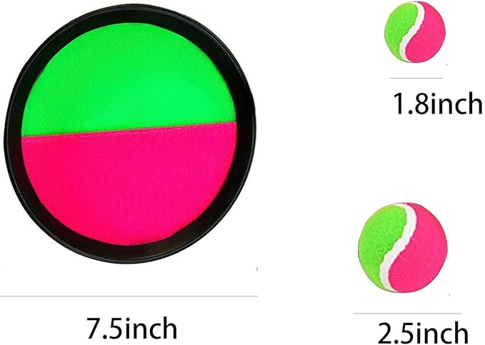Toss and Catch Ball Game Set with 2 Paddles, 2 Balls, Ideal for Developing Hand-Eye Coordination