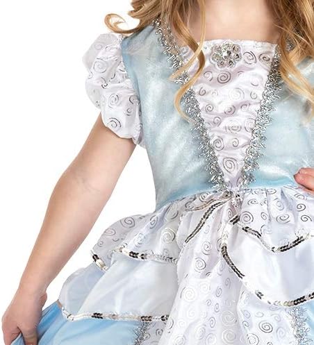 Cinderella Princess Dress Costume with Headband, Necklace, and White Glove Accessories Medium Age 3-5
