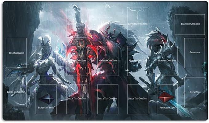 New Mlikemat Playmat Swordsoul of Mo Ye Swordsoul Sovereign TCG CCG OCG Trading Card Game Mat with Zones + Free Bag (ZD039-705-A)