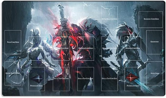 New Mlikemat Playmat Swordsoul of Mo Ye Swordsoul Sovereign TCG CCG OCG Trading Card Game Mat with Zones + Free Bag (ZD039-705-A)
