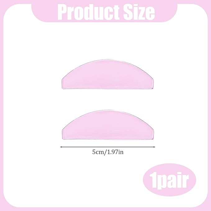 Pink Silicone Lash Lift Shields, 1 Pair Reusable Korean Style Eyelash Perming Pads, Super Sticky Flat Shields for Lash Lifting and Softening, Professional Eye Lash Perm Tools for Women Beauty