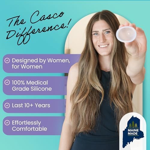 Casco Flip Menstrual Disc - Includes Menstrual Disc Case, Menstrual Disc, & Instructions - Silicone Period Discs for Women - Made in Maine, USA - Period Disc Reusable. (Large - Mid/High Cervix)