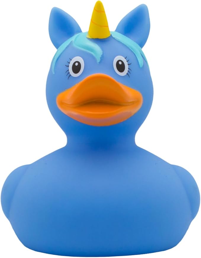 3 Inch Unicorn Blue Rubber Duck Bath Toy, Collectable, Fun for All Ages, Jeep Decoration, Crusing Vacation Gift