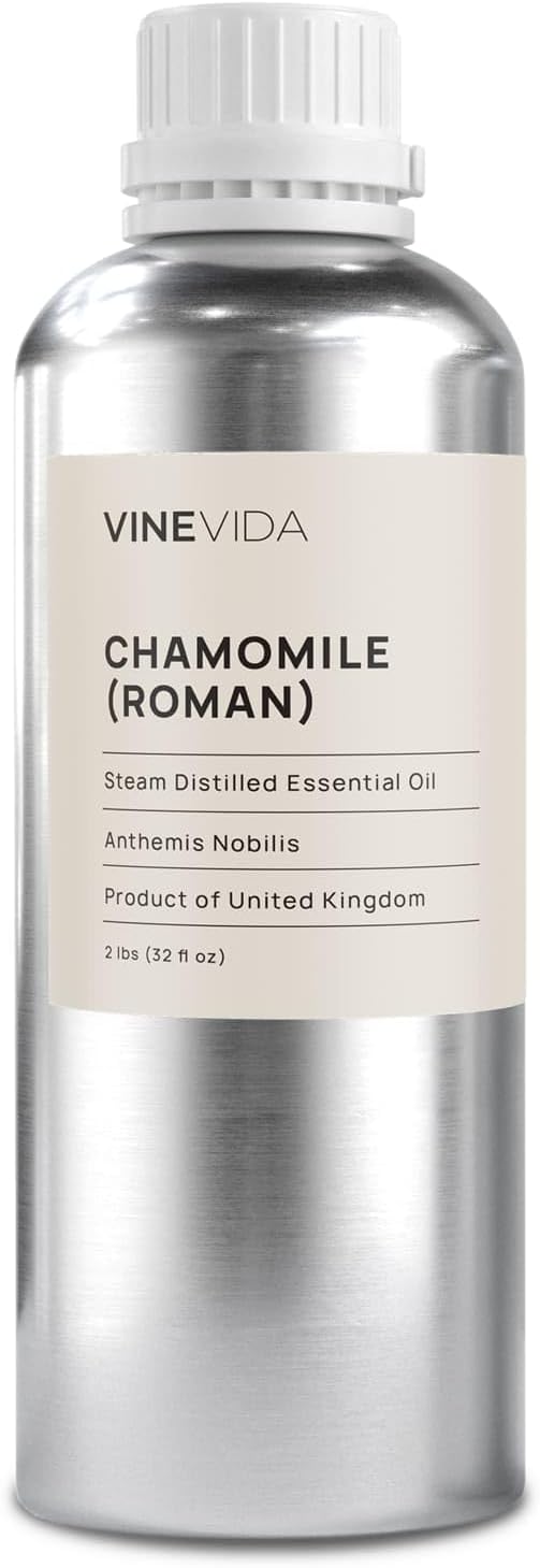 VINEVIDA Chamomile Roman Essential Oil 32 oz - Undiluted Chamomile Oil 32 oz - Chamomile Candle Oil Scent - DIY Candle Scents for Candlemaking - Bulk Essential Oil for Soap Making