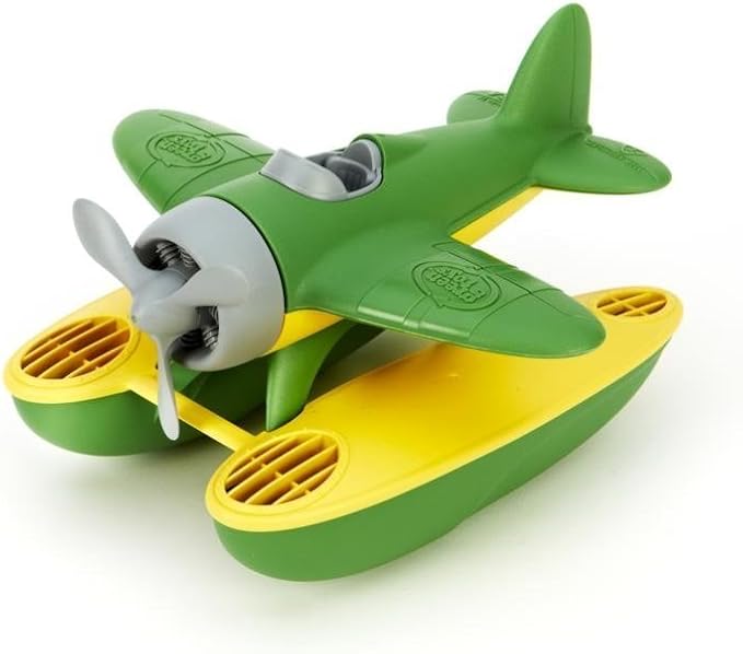 Green Toys Seaplane, Green/Yellow - Pretend Play, Motor Skills, Kids Bath Toy Floating Vehicle. No BPA, phthalates, PVC. Dishwasher Safe, Recycled Plastic, Made in USA.