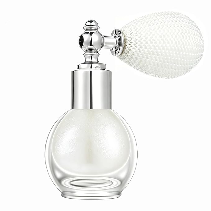 Pearl White Face and Body Highlighter Spray for Natural Glow Makeup, 0.14oz | High Gloss Powder, Waterproof Shimmer Spray for Daily Mardi Gras Singer Concert Music Rave Festival Outfits Accessories