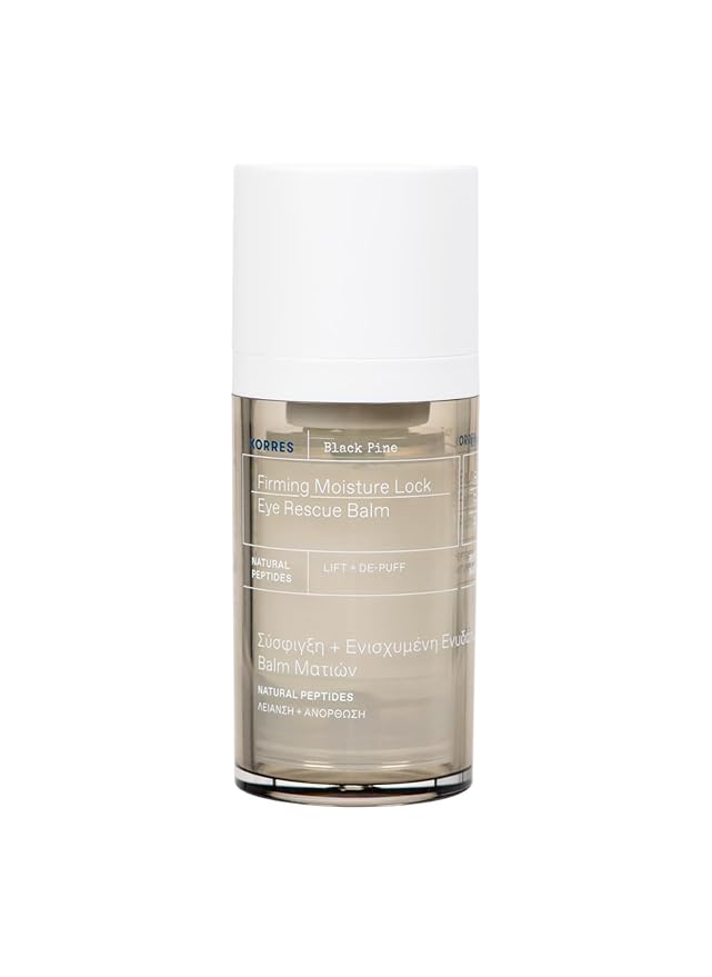 KORRES Black Pine Firming Eye Rescue Balm for Puffiness & Dark Circles, with Black Pine Extract & Natural Peptides, Locks in Moisture, 0.51 fl oz