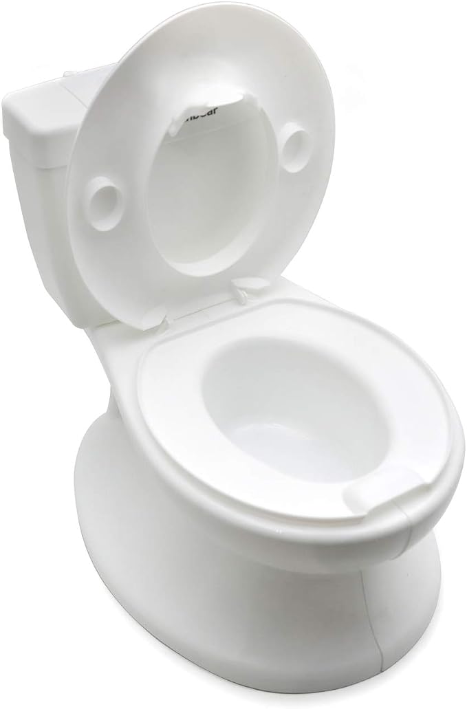 SMT- Baby Kids Portable Potty Training Toilet with Life-Like Flush Button & Sound for Toddlers Kids, White [P/N: ET-BABY004-WHITE]