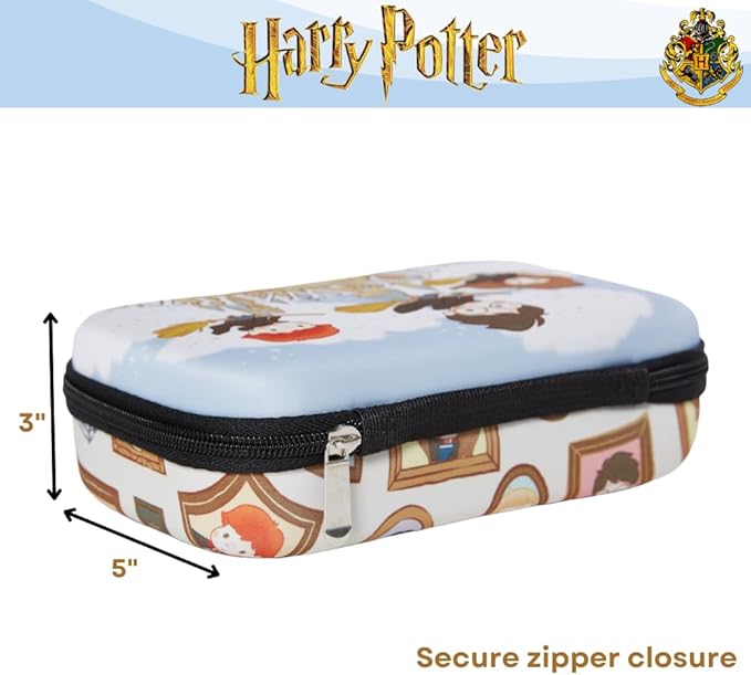 Innovative Designs Harry Potter Hogwarts Pencil Case Set with Stickers and Gel Pens for Kids, Molded with Zip Closure