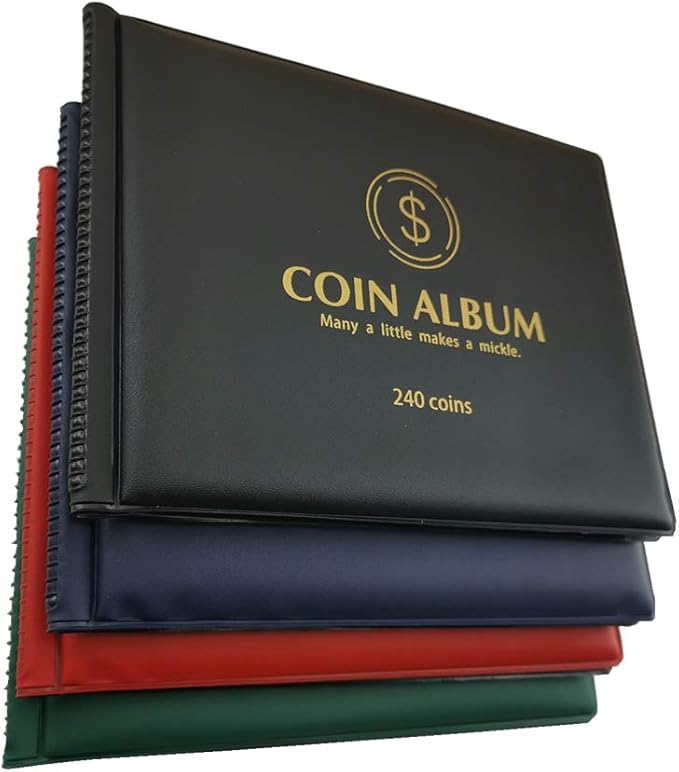 MUDOR Coin Collection Holder Album for Collectors, 240 Pockets Coin Collection Book Supplies