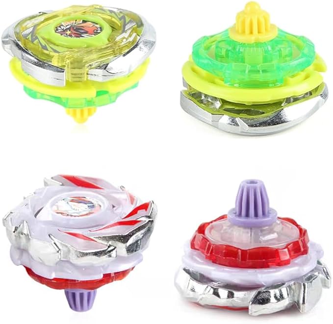 Battling Burst Gyro Blade Toy Set Gift 12 Burst Spinning Tops 2 Two Way Launchers Grip Starter for Boys Children Kids 6 8 10 12+ Battle Game with Portable Box