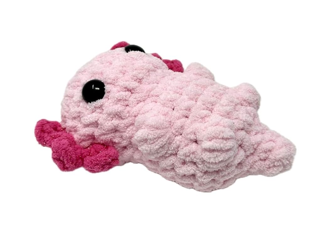 Axolotl Adorable Handmade Crochet Axolotl Stuffed Toy - Baby Axolotl Perfect Plushie for Girls & Boys, Soft and Huggable, 6 inches tall (Pink)