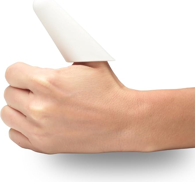 Thumbsavers Massage Tool for Deep Tissue and Trigger Point Massage – Thumb and Joint Support for Massage Therapists, Chiropractors and Physical Therapists – Hand Protection Aid (Medium, White)