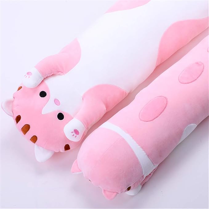 shangman Lovely Plush Cat Doll Cute Cartoon Soft Stuffed Kitten, Long Throw Sleeping Pillow, Toy Gift for Kids Girlfriend Multiple Size (Pink,90cm/35.4in)