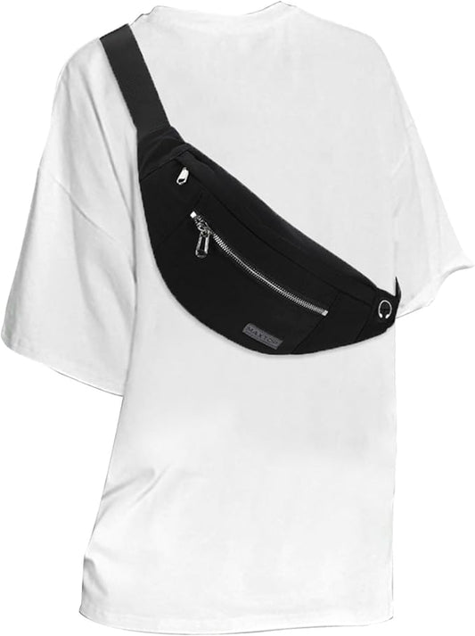 MAXTOP Large Crossbody Fanny Pack with 4-Zipper Pockets,Gifts for Enjoy Sports Festival Workout Traveling Running Casual Hands-Free Wallets Waist Pack Phone Bag Carrying All Phones