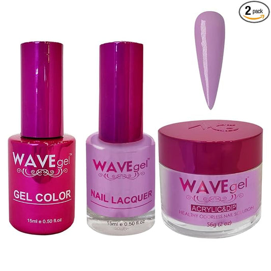 WAVEGEL Soak-Off Gel, Nail Lacquer & Acrylic/Dip Powder Matching Set - Princess Collection - #73 Passionate Rock