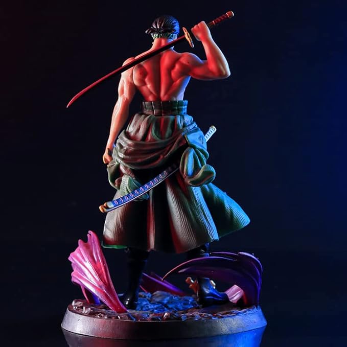 Zoro Action Figure,Three Swords Roronoa Zoro Anime Character Statue Anime Action Figure PVC Toy Figure Collection Gift for Boys and Girls