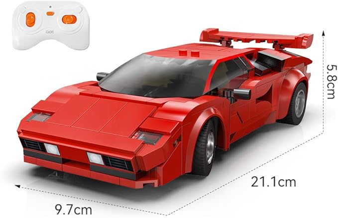 CaDA C51085W Red Shadow Sports Car Building Block Model, 1:20 Scale, 328 Precision Assembled Pieces, Programmable Original High-Performance Supercar Collectible Model