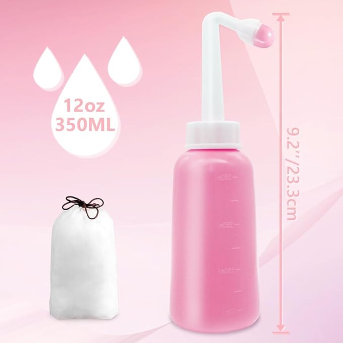 2 Pack Premium Peri Bottle for Postpartum Care | Upside Down Peri Bottle, Portable Bidet for Perineal Recovery and Cleansing After Birth 12OZ/700ml