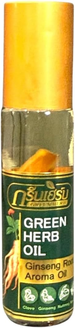 2 Packs - Ginseng Essential Oil - Dau Nong Nhan Sam - 10mL per Bottle with 2 Bottle per Order - Product of Thailand