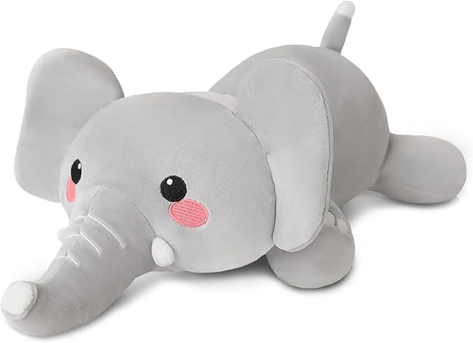 Weighted Stuffed Animals, 3.74 lbs Elephant Stuffed Animal with Weighted Beads, Cute Plush Toy Pillow Gifts for Adults Kids Boys Girls