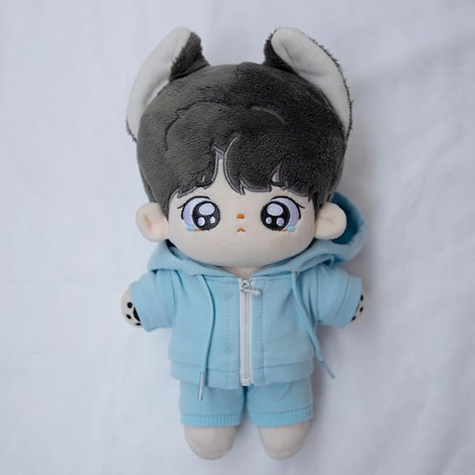 10cm 15cm 20cm Plush Doll Clothes Coat Pants Multi-Color Sportswear Sets Toys Dolls Accessories (Light Blue, 10cm)