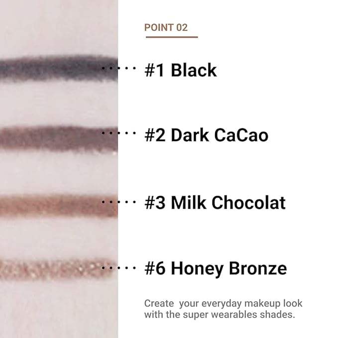 ETUDE Proof 10 Gel Pencil Liner, Eyeliner with Wearable Shades, Sharpenable Tip, Creamy Gel Texture, Waterproof & Sebum-Proof Precision Liner, Korean Makeup, Beauty, Dark Cacao (0.011 Ounce)