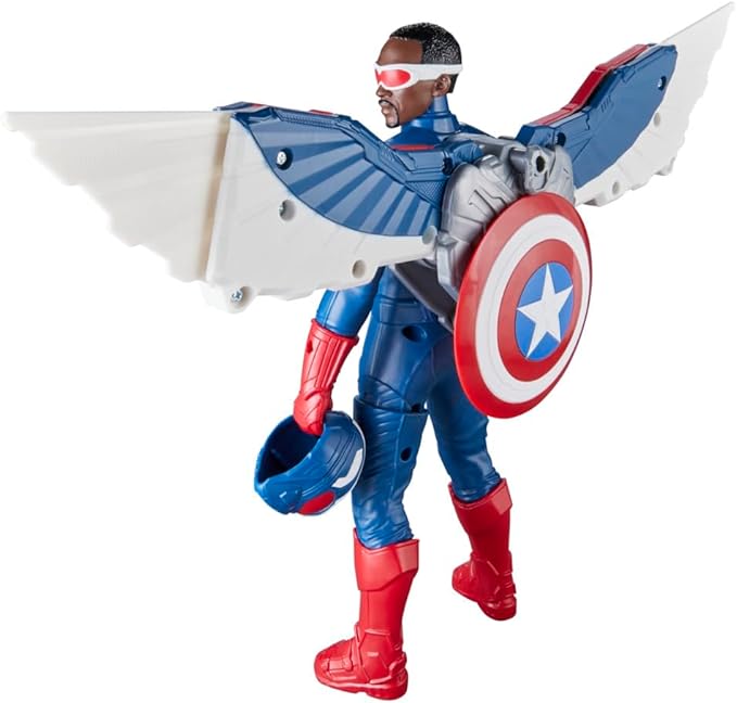 Marvel Avengers Captain America: Brave New World Flight Mode Action Figure with Accessories, 9-Inch-Scale (22 cm) Super Hero Toys for Kids Ages 4+