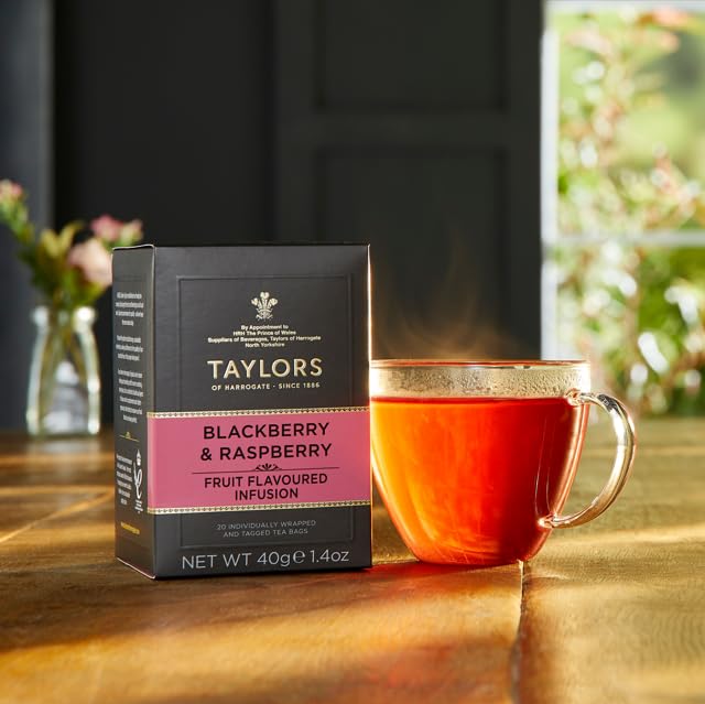 Taylors of Harrogate Herbal Tea Variety Pack, Individually Wrapped Bags, Chamomile, Lemon & Ginger, Blackberry & Raspberry 20 Count (Pack of 3), Caffeine-Free, Enjoy Hot or Iced, 60 Teabags