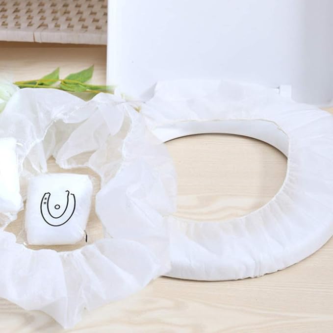 50pcs Disposable Toilet Seat Covers Non Woven Potty Seat Cushion Pads Protection for Home Hotel Outdoor Travel