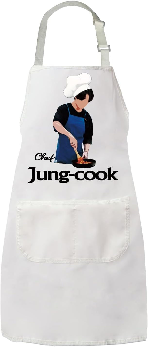 PXTIDY Korean Pop Kitchen Apron Boy Band merch Fans Gift Korean Music Chef Apron For Cooking Waterproof