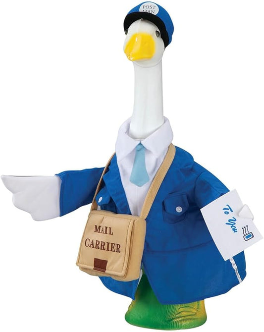 Fox Valley Traders Gaggleville Postal Carrier Goose Outfit, Fits Large 23" H Statue