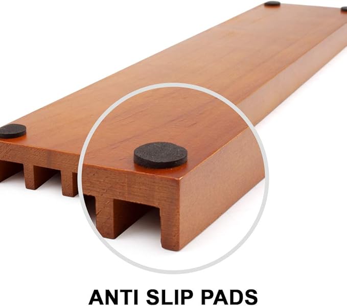 GSE Games & Sports Expert Set of 4 Wooden Domino and Playing Cards Trays Holders Organizer. Premium Domino Tiles Racks for Mexican Train Dominoes and Cards Games