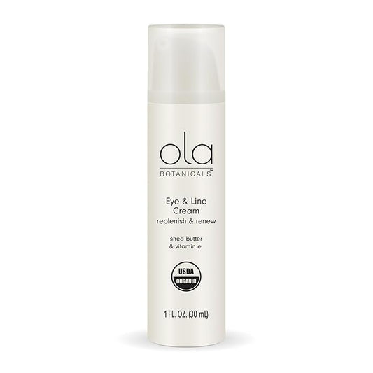Dr. Mercola Ola Botanicals Organic Eye & Line Cream - Hydrating Botanical Blend - Aloe Vera - Jojoba & Shea Butter - Antioxidant Support - 1 fl oz