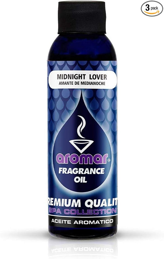AROMAR Premium Fragrance Oil, 4oz Bottle 3 Pack Long Lasting Aromatic Scent, Fresh and Revitalizing Aromatherapy for Living Room, Bedroom, and Kitchen 12oz Midnight Lover