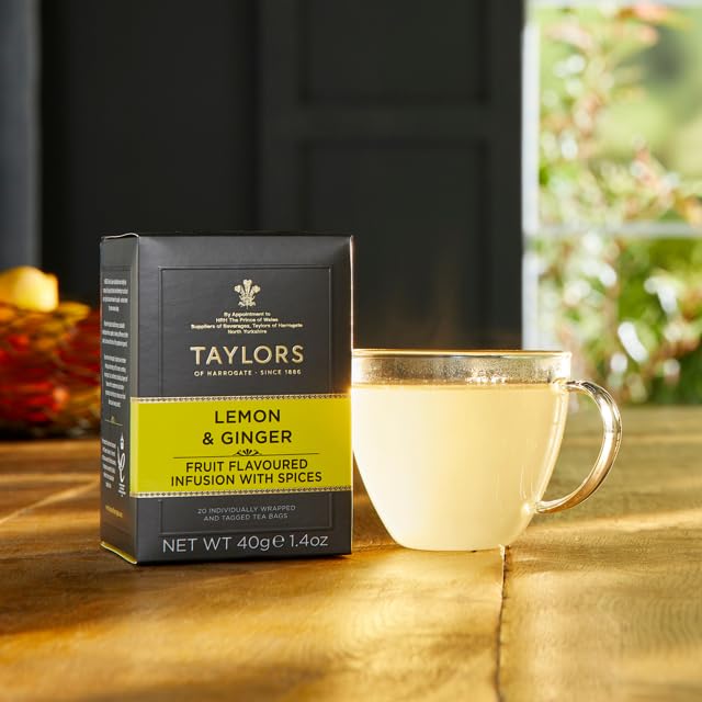 Taylors of Harrogate Herbal Tea Variety Pack, Individually Wrapped Bags, Chamomile, Lemon & Ginger, Blackberry & Raspberry 20 Count (Pack of 3), Caffeine-Free, Enjoy Hot or Iced, 60 Teabags