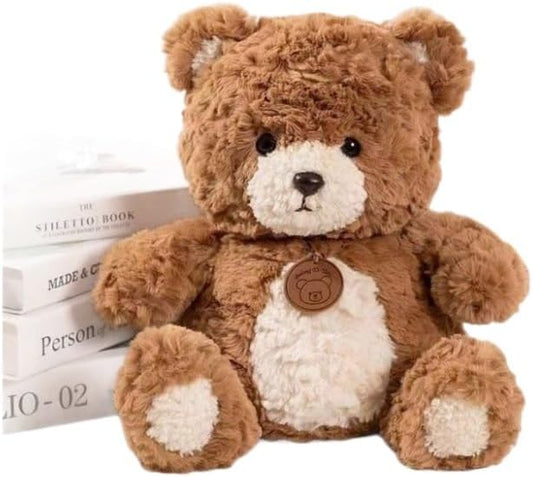 9.8 Inch Soft Teddy Bear Plush Toy, Cuddly Stuffed Animal for Kids & Toddlers, Brown Fluffy Plushie, Gift for Birthday, Valentine's Day, Christmas (Brown)