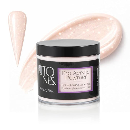Tones Ultra Acrylic Powder | Perfect Pink | 8.5 Oz | Durable Retention | Silky Consistency | Crystal Clarity & Effortless Nail Sculpting Formula