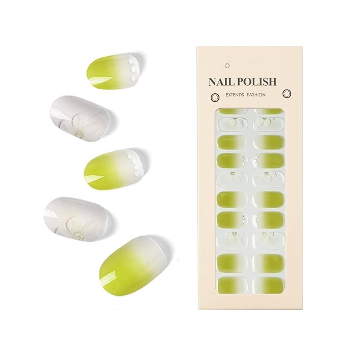 Nail Stickers 20 Pieces Full Wraps Nail Polish Strips, Self-Adhesive Gel Nail Art Decals for Women Girls