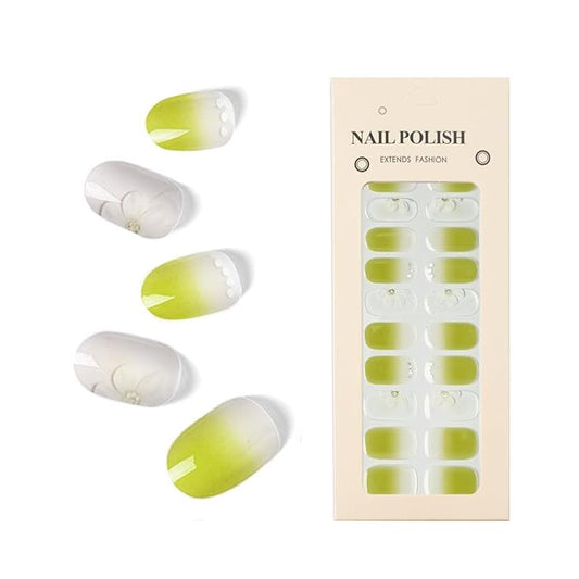 Nail Stickers 20 Pieces Full Wraps Nail Polish Strips, Self-Adhesive Gel Nail Art Decals for Women Girls