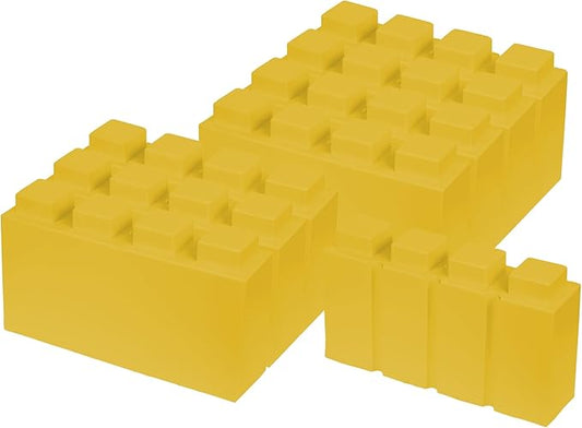 EverBlock 12' x 3' Line Half Plastic Modular Block Bulk Pack | Giant Building Blocks | Easy to Connect & Reuse | Indoor & Outdoor Use | Build Displays & Structures | Yellow
