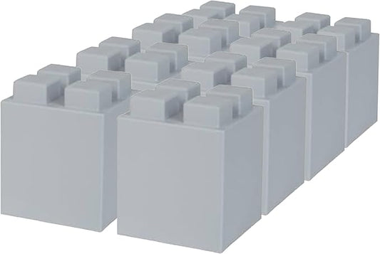 EverBlock 6" x 6" Half Size Plastic Modular Block Bulk Pack | Giant Building Blocks | Easy to Connect & Reuse | Indoor & Outdoor Use | Build Displays & Structures | Light Gray