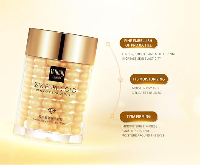 24K Gold Eye Cream For Deep Hydrating, Anti-Aging Gold Eye Cream Eye Treatment Creams For Dark Circles And Puffiness,Moisturizing Gold Cream Lifting Eye SENANA (3 PACKS)