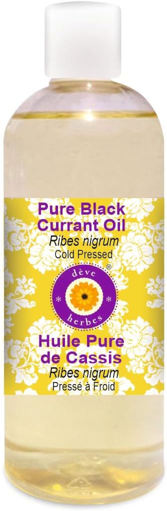 Deve Herbes Pure Black Currant Oil (Ribes nigrum) Cold Pressed 200ml (6.76 oz)
