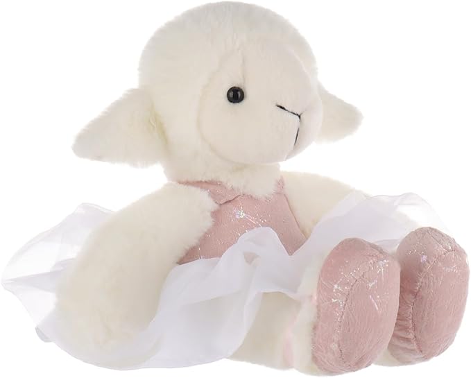 Apricot Lamb Ballet Lamb Plush Stuffed Animals for Kids, Soft Cute Sheep Plush Toys for Baby Girl and Boy, Fluffy Ballet Lamb White 6.7 Inches