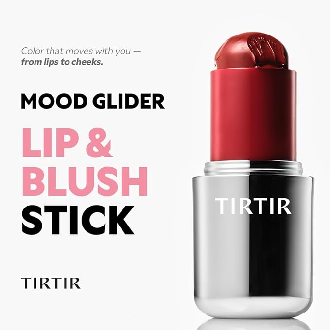 TIRTIR Mood Glider Lip & Blush Stick | Multi Use for Lip and Cheek with Creamy Buildable Texture and Natural Glow Color #03 Tangerine Glow, 0.13Oz