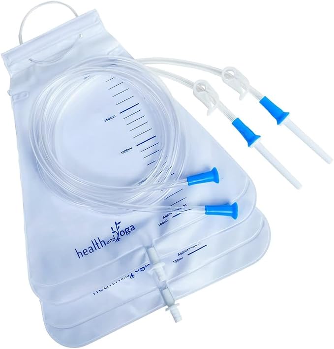 Super Economical Enema Bag Kit (2 Quart) - BPA and Latex Free - Foldable and Compact - Travel Compatible (2 Pieces)